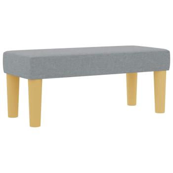 Boxspringbett mit Matratze & Bank Hellgrau 90x200 cm Stoff