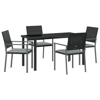 Set aus 3 Schwarz PE-Rattan 54x62.5x89 cm Langlebig