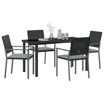 Set aus 3 Schwarz PE-Rattan 54x62.5x89 cm Langlebig