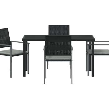 Set aus 3 Schwarz PE-Rattan 54x62.5x89 cm Langlebig