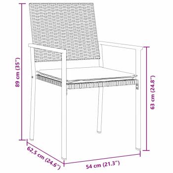 Garten Essgruppe 9 pcs Schwarz und Hellgrau PE-Rattan