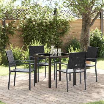 ARDEBO.de - Set aus 2 Schwarz PE-Rattan 54x62.5x89 cm Langlebig