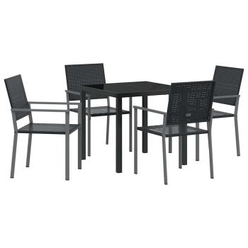 Set aus 2 Schwarz PE-Rattan 54x62.5x89 cm Langlebig