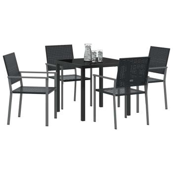Set aus 2 Schwarz PE-Rattan 54x62.5x89 cm Langlebig