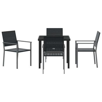 Set aus 2 Schwarz PE-Rattan 54x62.5x89 cm Langlebig
