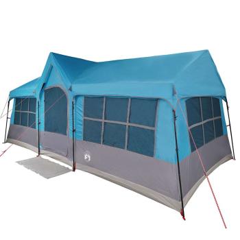 Campingzelt mit Fenstern Blau 12-Personen Wasserdicht