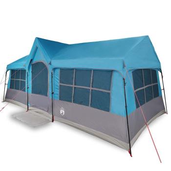 Campingzelt mit Fenstern Blau 12-Personen Wasserdicht