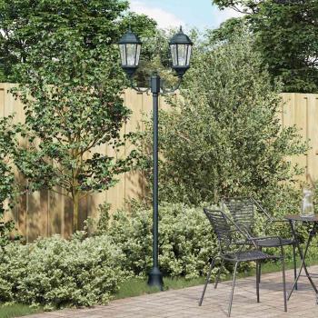 ARDEBO.de - Gartenlichtpfosten 2-Lampe E27 Grün 220 cm Aluminium
