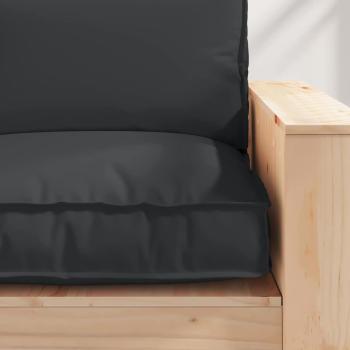 Pallet Kissen für Sitz Schwarz 80x80x12 cm Oxford Gewebe