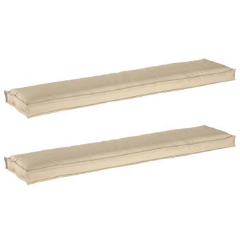 Außenkissen Set von 2 Beige Polyester 180 cm x 40 cm Sofakissen