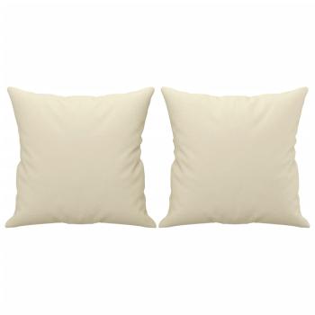 2-Sitzer-Sofa mit Zierkissen Creme 120 cm Kunstleder