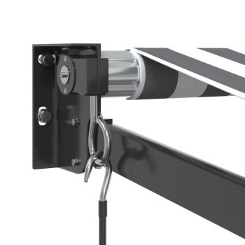 Markise Einziehbar Anthrazit und Weiß 5x3 m Stoff und Aluminium