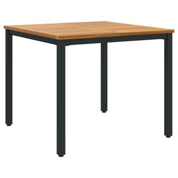 3-teiliges Garten-Ess Set Schwarz und Holz Metall und Holz