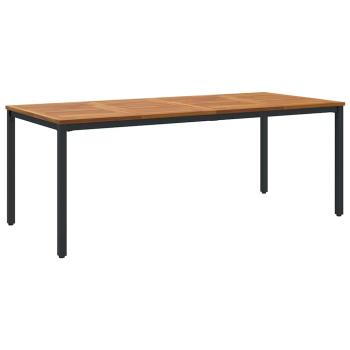 Garten Essgruppe 7-teilig Schwarz und Braun Metall und Holz