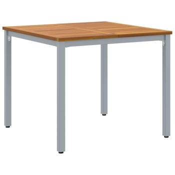 Garten Essgruppe Set aus 3 Grau, Holztöne Metall, Holz Langlebig