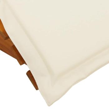 Sonnenliege Set von 2 Creme, Naturholz Massivholz Akazie, Polyester