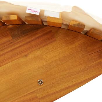 Sonnenliege Set von 2 Creme, Naturholz Massivholz Akazie, Polyester