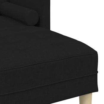 Sofa Set mit Kissen 2 pcs Schwarz Polyester