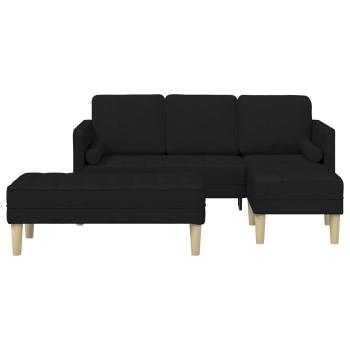 Sofa Set mit Kissen 2 pcs Schwarz Polyester