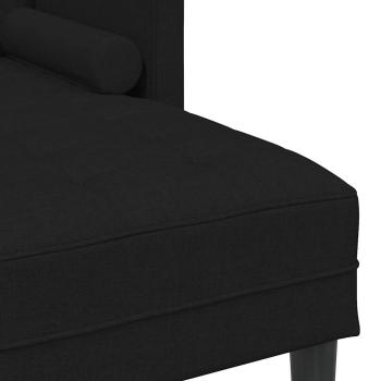2-teiliges Sofa Set mit Kissen aus schwarzem Stoff