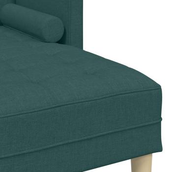 2-teiliges Sofa Set mit Kissen aus dunkelgrünem Stoff