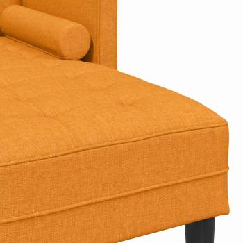 2-teiliges Sofa Set mit Kissen aus dunkelgelbem Stoff