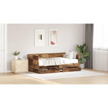 Bettcouch mit Schublade Altholz Teilenholz 75 x 190 cm Langlebig