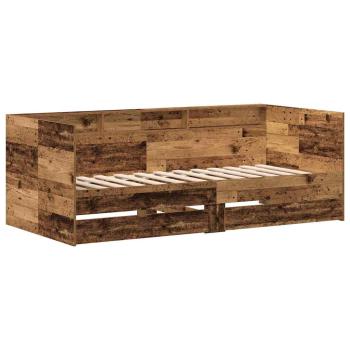 Bettcouch mit Schublade Altholz Teilenholz 75 x 190 cm Langlebig