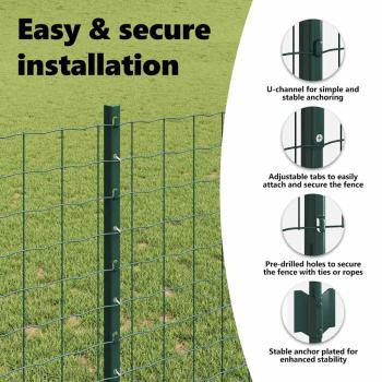 Eurozaun-Set Set aus 2 Grün Metall 25 x 1 m Zaun Langlebig