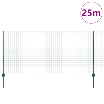 Eurozaun-Set Set aus 2 Grün Metall 25 x 1 m Zaun Langlebig