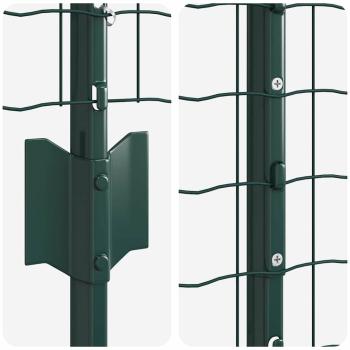 ARDEBO.de - Euro Zaun Set von 2 Grün Pulverbeschichteter Stahl 25 x 1,2 m