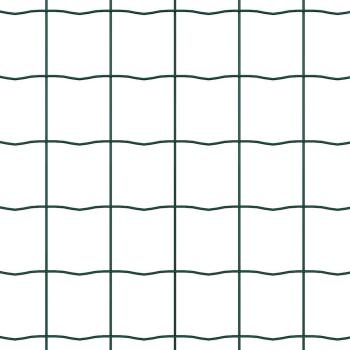 Euro Zaun Set von 2 Grün Pulverbeschichteter Stahl 25 x 1,2 m