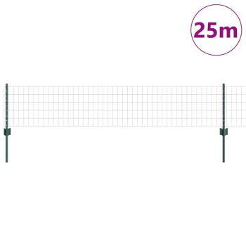 Gartenzaunpaneele Set 2 Stück Grün Pulverbeschichteter Stahl Groß