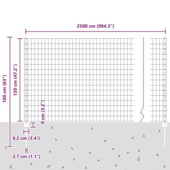 Gartenzaunrolle Set aus 2 Grün Pulverbeschichteter Stahl