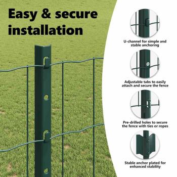 Euro-Zaun Set 2er Set Grün Pulverbeschichteter Stahl 25 x 1,2 m
