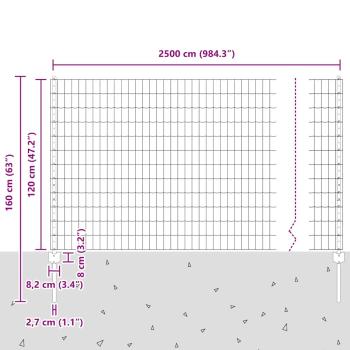 Euro-Zaun Set 2er Set Grün Pulverbeschichteter Stahl 25 x 1,2 m