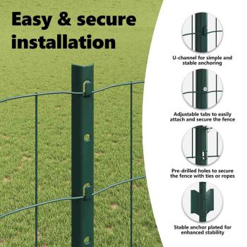 Euro-Zaun mit Pfosten 25 x 1,2 m PVC-beschichteter Stahl Grün