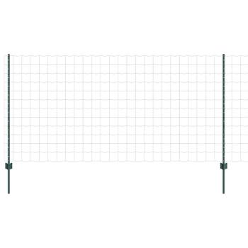 Euro-Zaun mit Pfosten 25 x 1,2 m PVC-beschichteter Stahl Grün