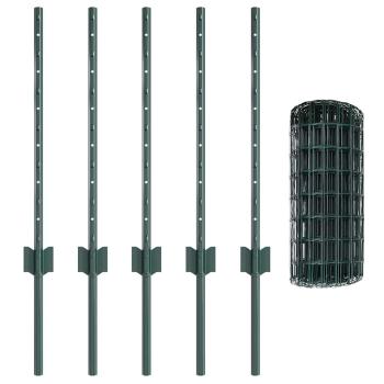 Eurozaun-Set Set aus 2 Grün Metall 10 x 0,6 Meter Langlebig