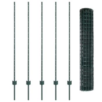 Euro Zaun Set Set aus 2 Grün Metall Groß Langlebig Euro Zaun