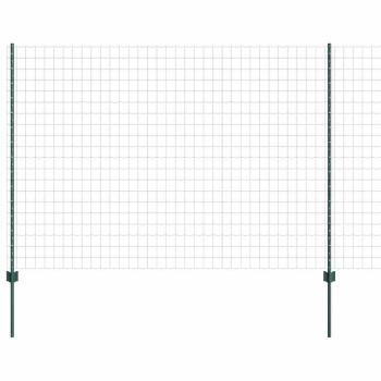 Euro-Zaun mit Pfosten 10 x 1,5 m PVC-beschichteter Stahl Grün