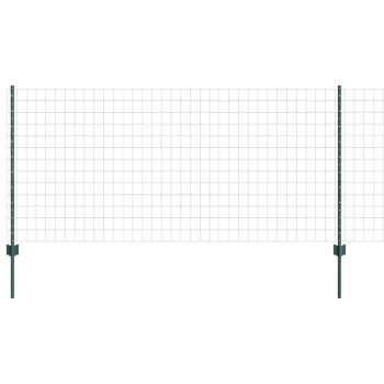 Euro-Zaun mit Pfosten 25 x 1 m PVC-beschichteter Stahl Grün