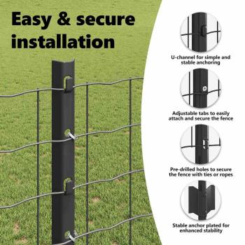 Euro-Zaun mit Pfosten 10 x 1,2 m PVC-beschichteter Stahl Grau