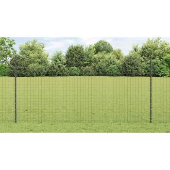 Euro-Zaun mit Pfosten 10 x 1,2 m PVC-beschichteter Stahl Grau