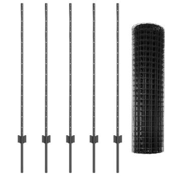 Metallgartenzaunset Set von 2 Grau Metall Mittel Langlebig