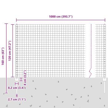 Euro-Zaun mit Pfosten 10 x 1,2 m PVC-beschichteter Stahl Grau