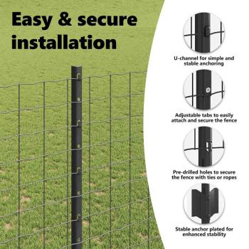 Euro-Zaun mit Pfosten 10 x 1,5 m PVC-beschichteter Stahl Grau