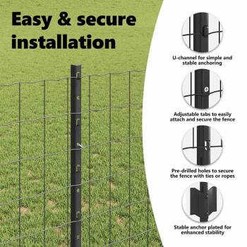 Euro-Zaun mit Pfosten 10 x 1 m PVC-beschichteter Stahl Grau