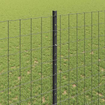 ARDEBO.de - Gartenzaun-Rollensatz Set mit 2 Grau Metall 10 x 1,4 m