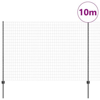 ARDEBO.de - Graues Eurozaun-Set 2er-Pack Grau Metall mit PVC-Beschichtung